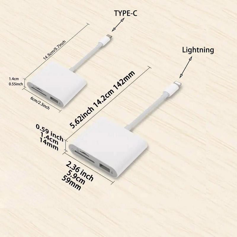 SD Card Reader OTG Adapter for Iphone, Memory Card Reader with USB Camera Adapter, Plug & Play Trail Game Camera SD Card Viewer for Ipad, SD Cards Reader
