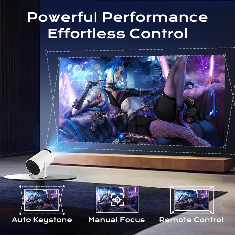 Outdoorfun Mini 4K Decoding Projector with 5G Wifi 6 & BT 5.0 720P Full HD 