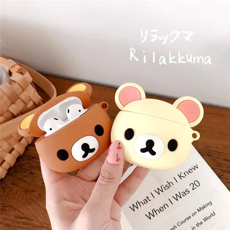 Cute Cartoon Bear/Rabbit Silicone Protector Case for Apple Airpods
