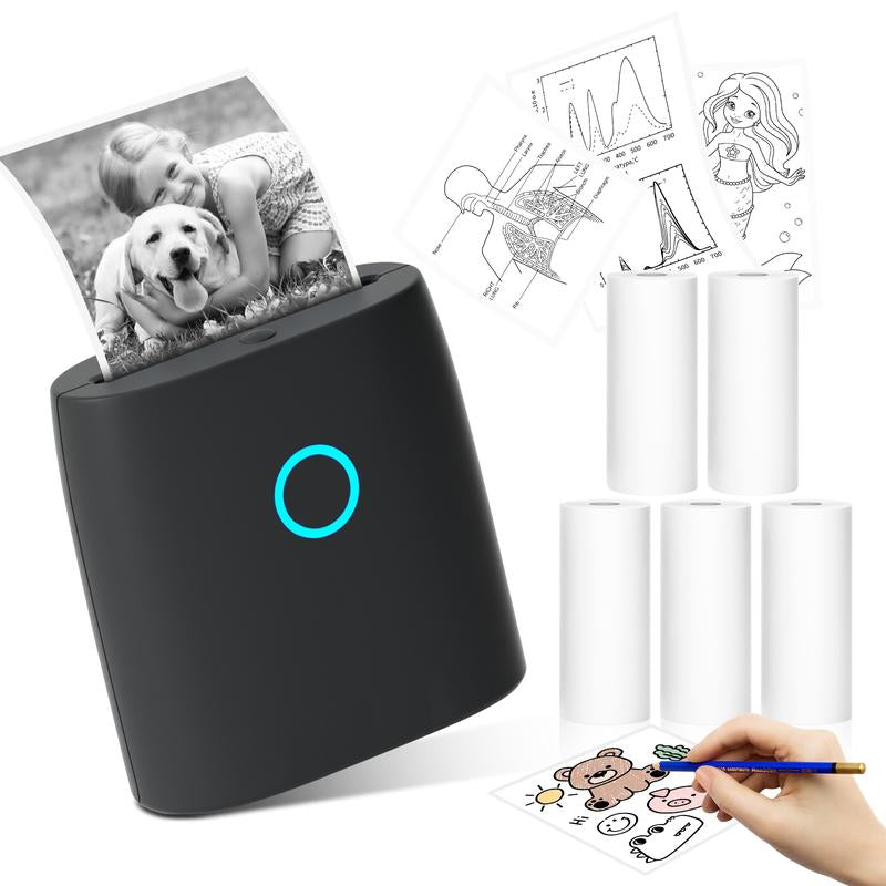 JADENS Mini Sticker Printer-2 Inch Bluetooth Thermal Pocket Printer,Inkless Portable Printer for Study Notes,Photos, Memos,Lists,Gifts,Journals Printing Machine Sticky Label