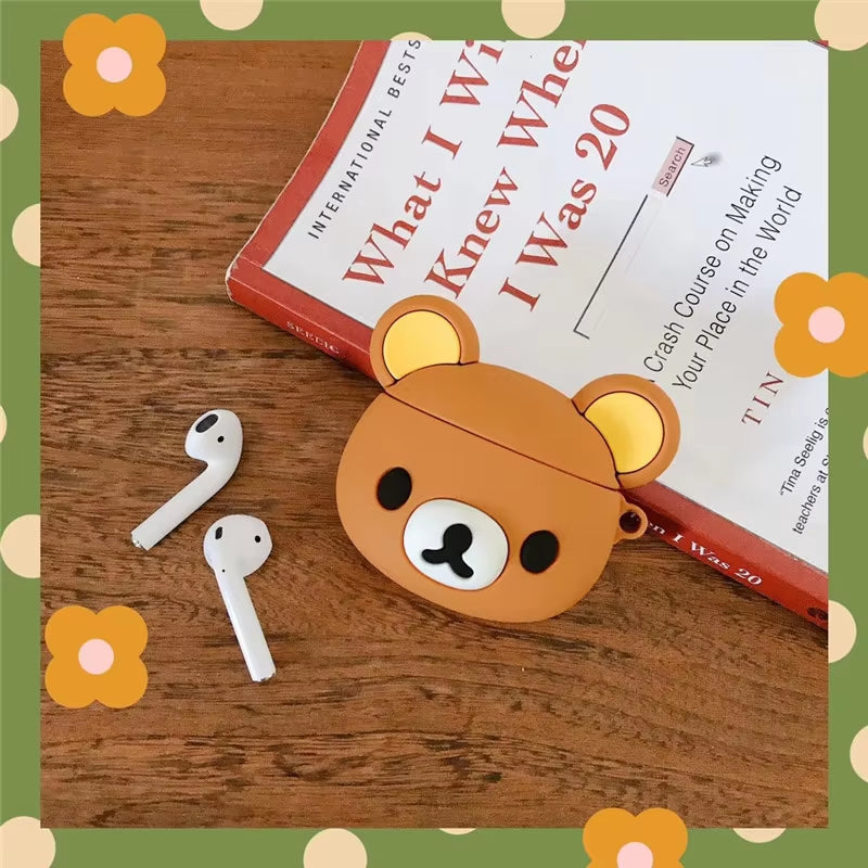 Cute Cartoon Bear/Rabbit Silicone Protector Case for Apple Airpods
