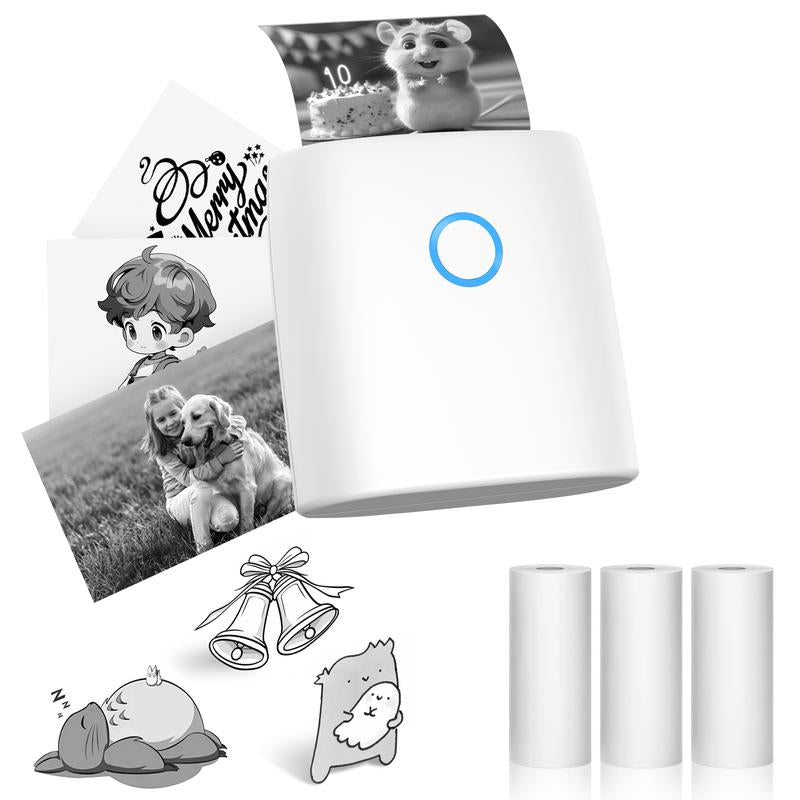 JADENS Mini Sticker Printer-2 Inch Bluetooth Thermal Pocket Printer,Inkless Portable Printer for Study Notes,Photos, Memos,Lists,Gifts,Journals Printing Machine Sticky Label