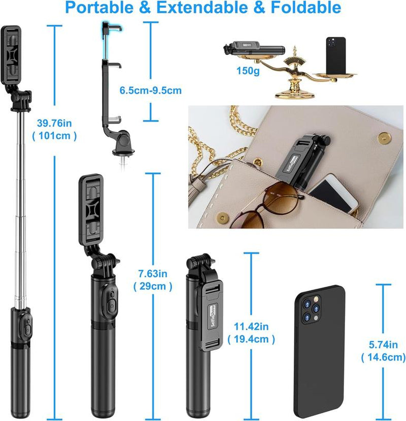 Extendable Selfie Stick Tripod with Wireless Remote
