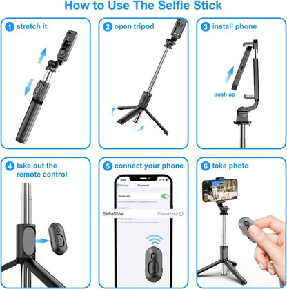 Extendable Selfie Stick Tripod with Wireless Remote