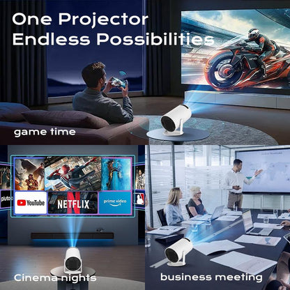 Outdoorfun Mini 4K Decoding Projector with 5G Wifi 6 & BT 5.0 720P Full HD 