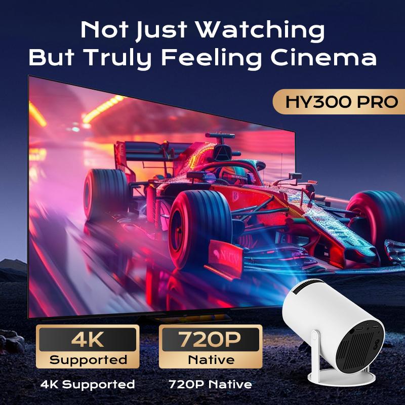 Outdoorfun Mini 4K Decoding Projector with 5G Wifi 6 & BT 5.0 720P Full HD 