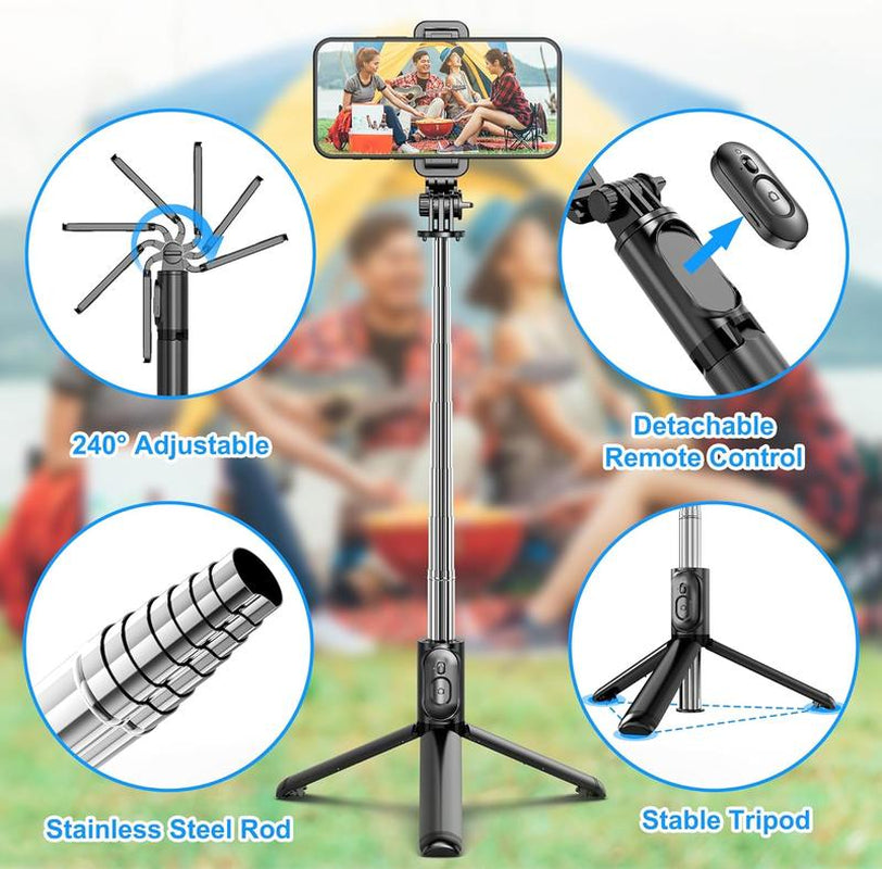 Extendable Selfie Stick Tripod with Wireless Remote