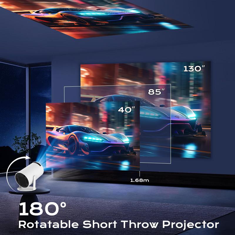 Outdoorfun Mini 4K Decoding Projector with 5G Wifi 6 & BT 5.0 720P Full HD 