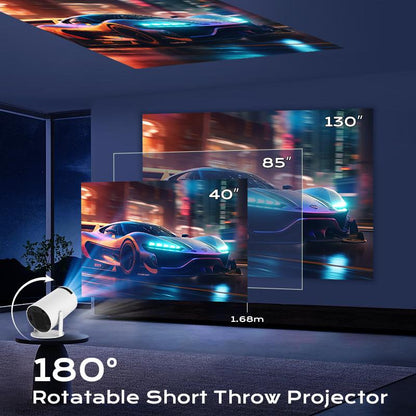 Outdoorfun Mini 4K Decoding Projector with 5G Wifi 6 & BT 5.0 720P Full HD 